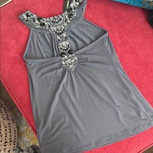 Express high neck tank with rhinestone accents